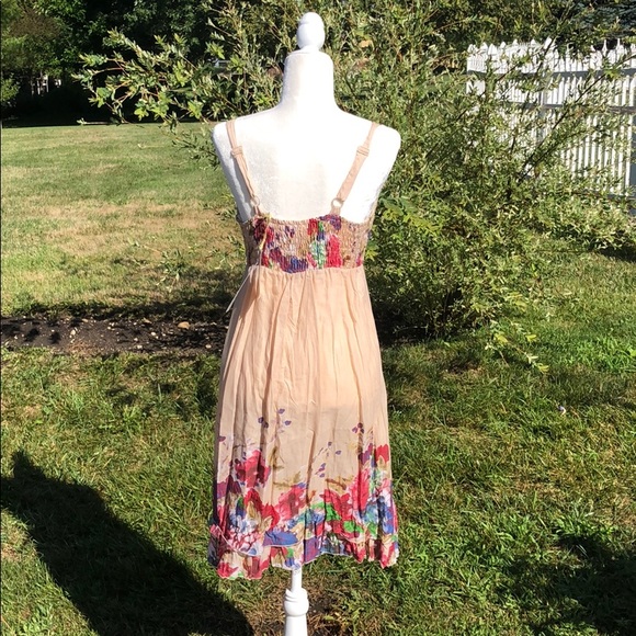 Vasna summer dress. Tan floral print. Small - Picture 2 of 4